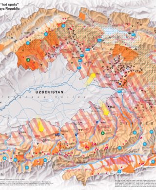 Map of climate change risks and hotspots in the Ferghana Valley, Kyrgyzstan